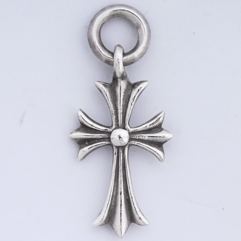 CHROME HEARTS Tiny CH Cross Necklace Charm Silver Size F