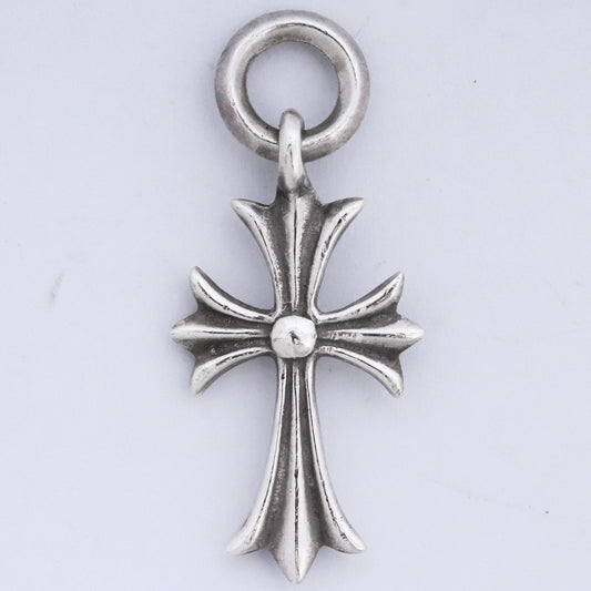 CHROME HEARTS Tiny CH Cross Necklace Charm Silver Size F
