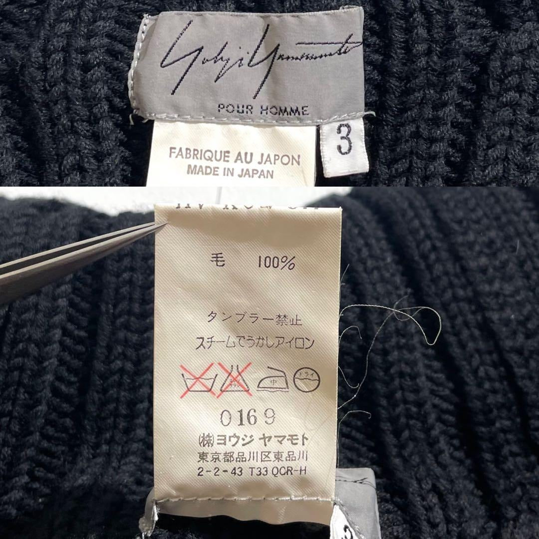 Vintage Yohji Yamamoto Tops - Yohji Yamamoto POUR HOMME 01AW Knit Black Size3 - Authentic Archive