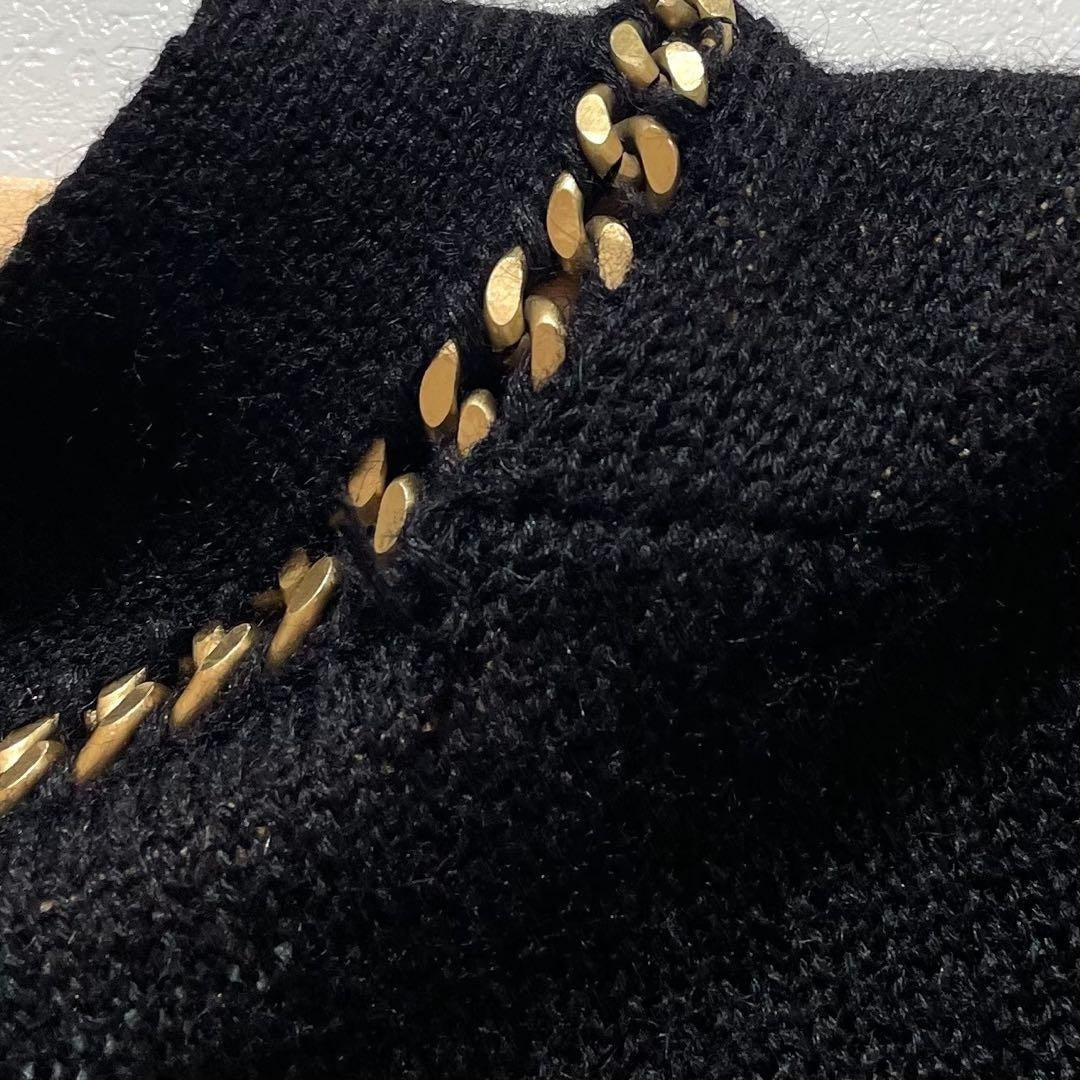 Vintage JEAN PAUL GAULTIER Outwear - Jean Paul Gaultier cardigan chain Alpaca Black Size L - Authentic Archive