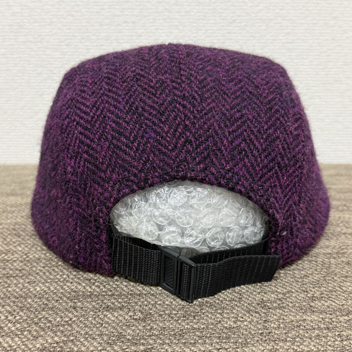 Supreme - Supreme 12aw Harris Tweed Herringbone Camp Cap Purple One Size
