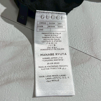 Vintage Gucci Tops - GUCCI Knit King's Snake Wool Black Size S - Authentic Archive