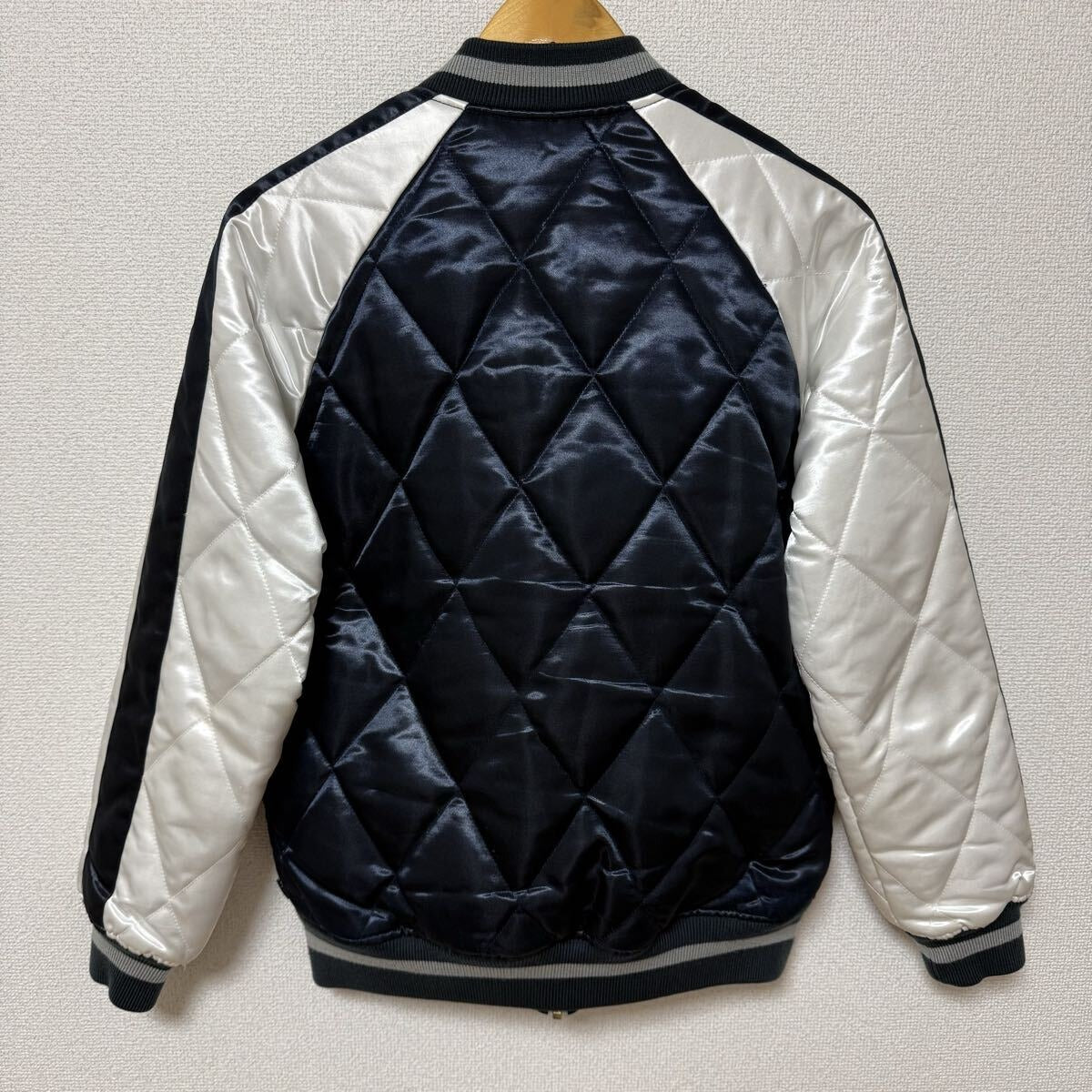 Supreme - Supreme 13aw Quilted Satin Bomber Jacket Navy Size S