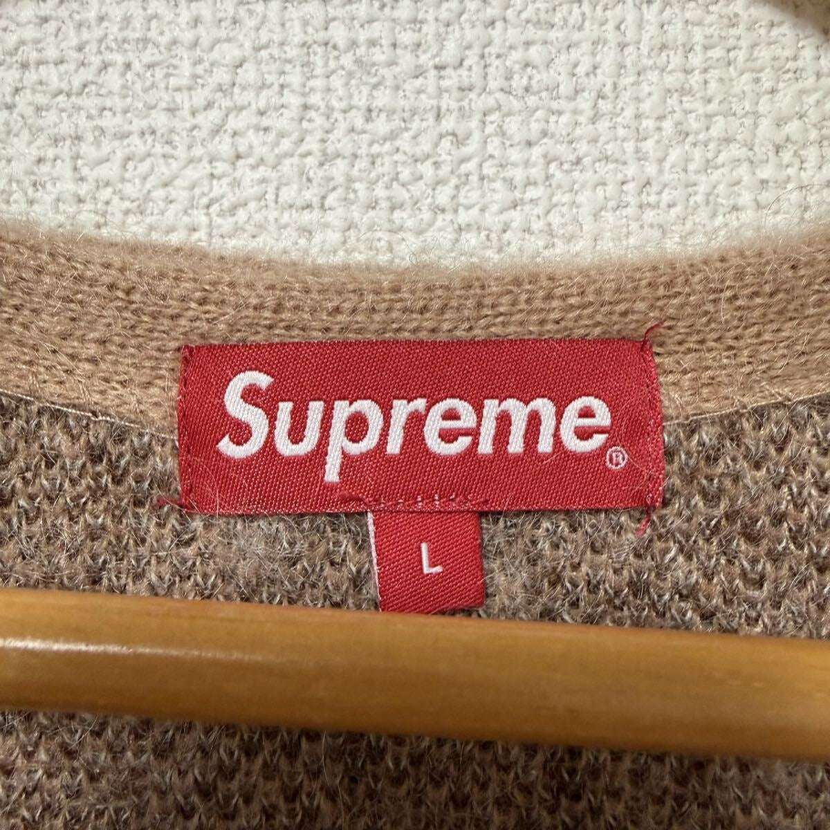 Supreme - Supreme 22aw Abstract Stripe Cardigan Light Brown Size L