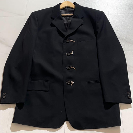 Vintage Yohji Yamamoto Outwear - LQ Y's for men tailored jacket zip wool Black Size L - Authentic Archive