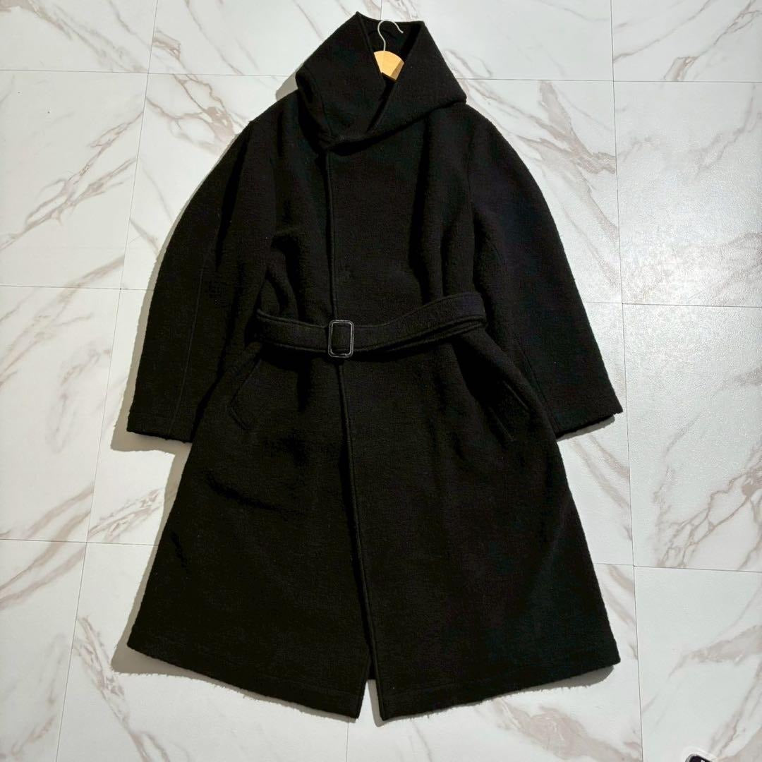 Yohji Yamamoto - Yohji Yamamoto POUR HOMME 18AW Hooded Coat Wool Black Size L