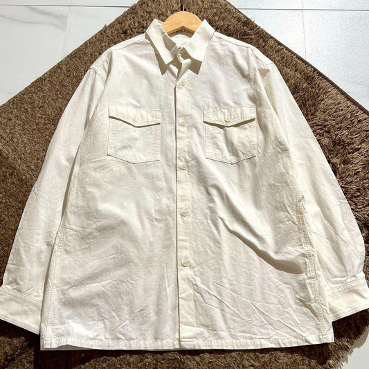 Vintage Yohji Yamamoto Tops - Y's for men Long-sleeved shirt cotton White Size L - Authentic Archive