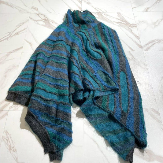 Issey Miyake - ISSEY MIYAKE MEN 13AW Turtleneck Poncho Blue Size L