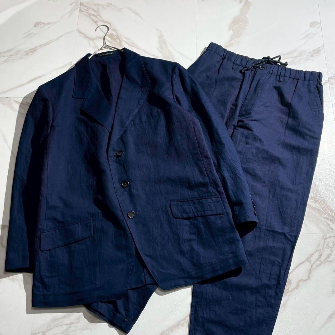Vintage Yohji Yamamoto Outwear - Yohji Yamamoto POUR HOMME 25SS Oversized Suit Set Blue Size M - Authentic Archive