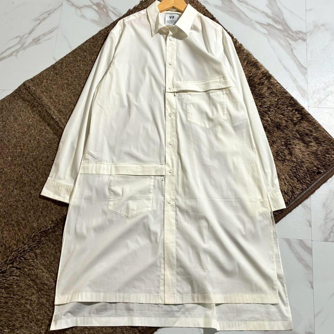 Y-3 - Y-3 20AW Long shirt Asymmetry cotton White Size L