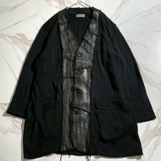 Vintage Yohji Yamamoto Tops - Yohji Yamamoto HOMME 19SS Cotton Cardigan Black Size L - Authentic Archive