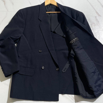 Vintage Comme des Garcons Outwear - COMME des GARÇONS HOMME PLUS 90s Double-Breasted Jacket Dark Navy L - Authentic Archive