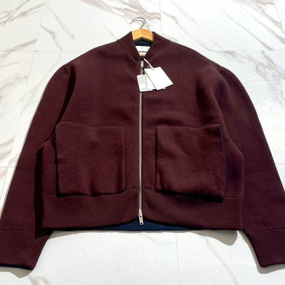 Vintage JIL SANDER Outwear - JIL SANDER 24SS Oversized Knit Blouson Red Size L - Authentic Archive