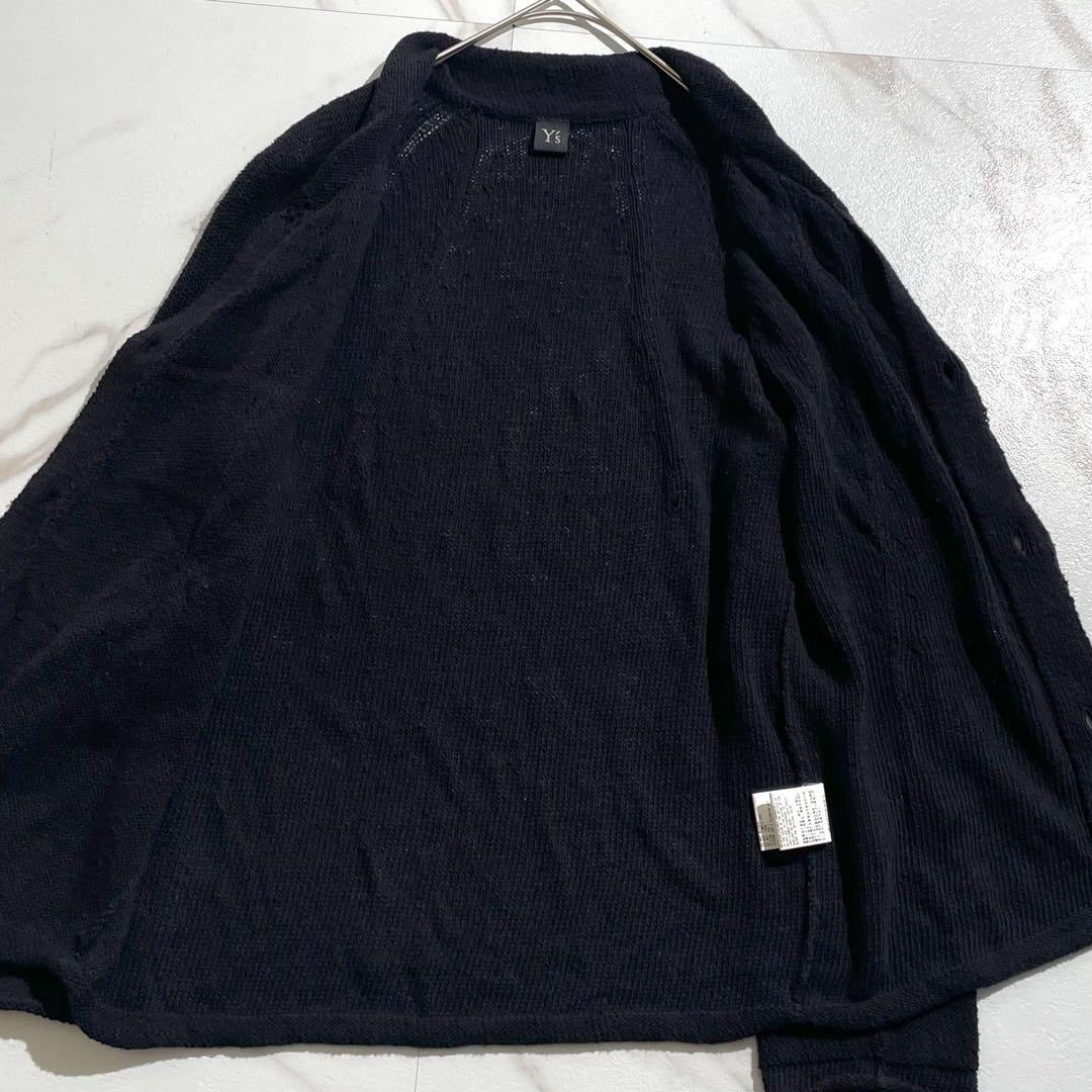Yohji Yamamoto - Y's UNEVEN YARN JERSEY ROLLED CARDIGAN BLACK M