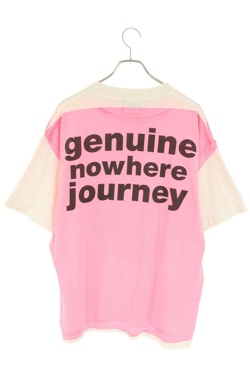 Vintage Saint Michael Tops - SAINT MICHAEL A BATHING APE Hand Paint Printed T-Shirt Pink White Size L - Authentic Archive