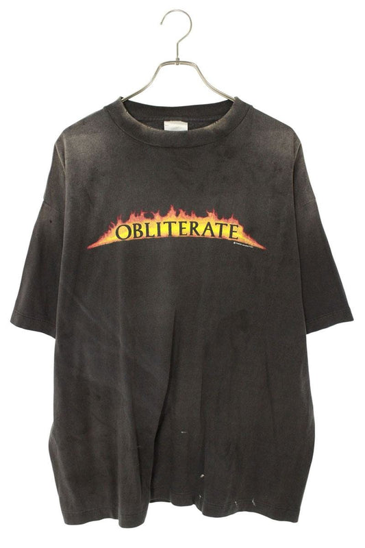 Vintage Saint Michael Tops - SAINT MICHAEL Distressed OBLITERATE Printed T-Shirt Black Size XL - Authentic Archive