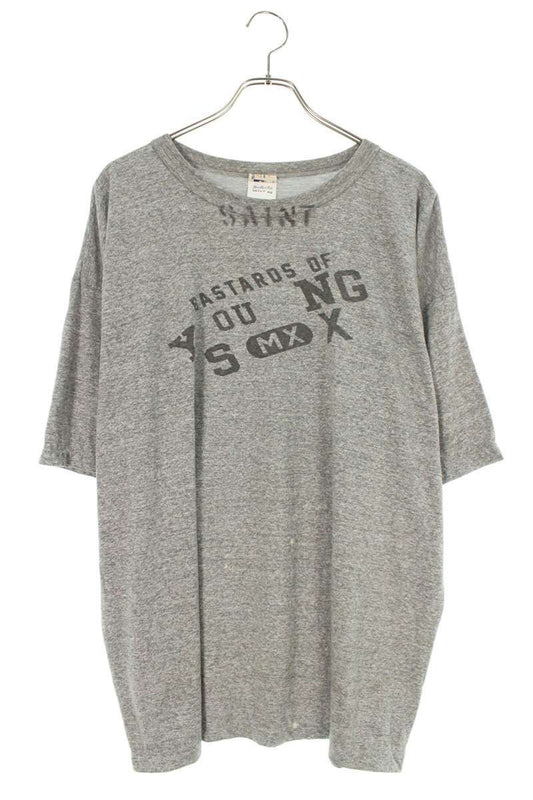 Vintage Saint Michael Tops - SAINT MICHAEL BerBerJin College Logo T-Shirt Gray Size XL - Authentic Archive