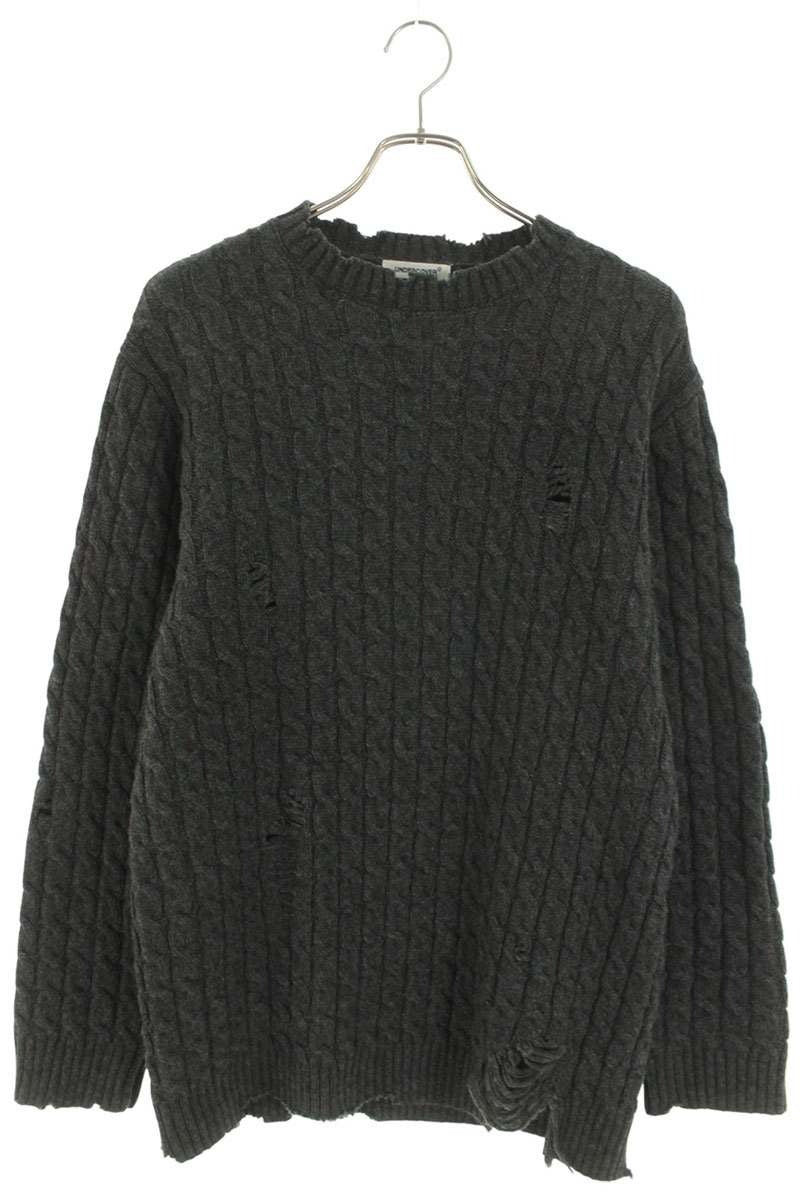 Vintage Undercover Tops - Undercover Damaged Cable Knit UP2D4901 Grey Size S - Authentic Archive