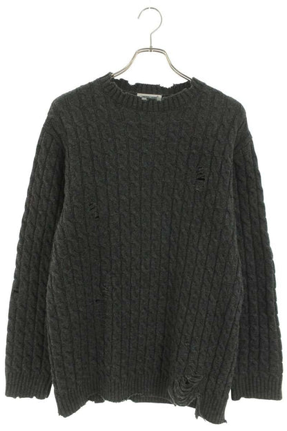 Vintage Undercover Tops - Undercover Damaged Cable Knit UP2D4901 Grey Size S - Authentic Archive