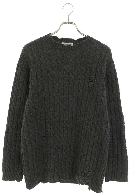 Vintage Undercover Tops - Undercover Damaged Cable Knit UP2D4901 Grey Size S - Authentic Archive