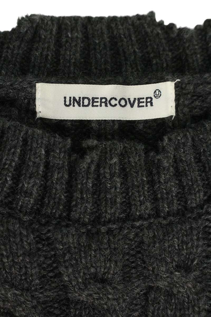 Vintage Undercover Tops - Undercover Damaged Cable Knit UP2D4901 Grey Size S - Authentic Archive