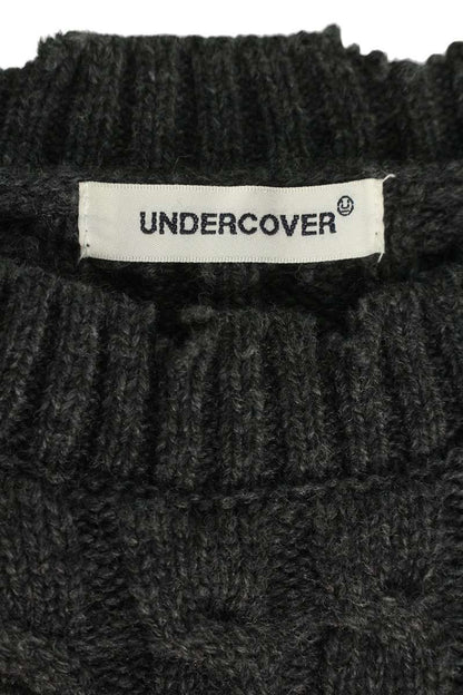 Vintage Undercover Tops - Undercover Damaged Cable Knit UP2D4901 Grey Size S - Authentic Archive