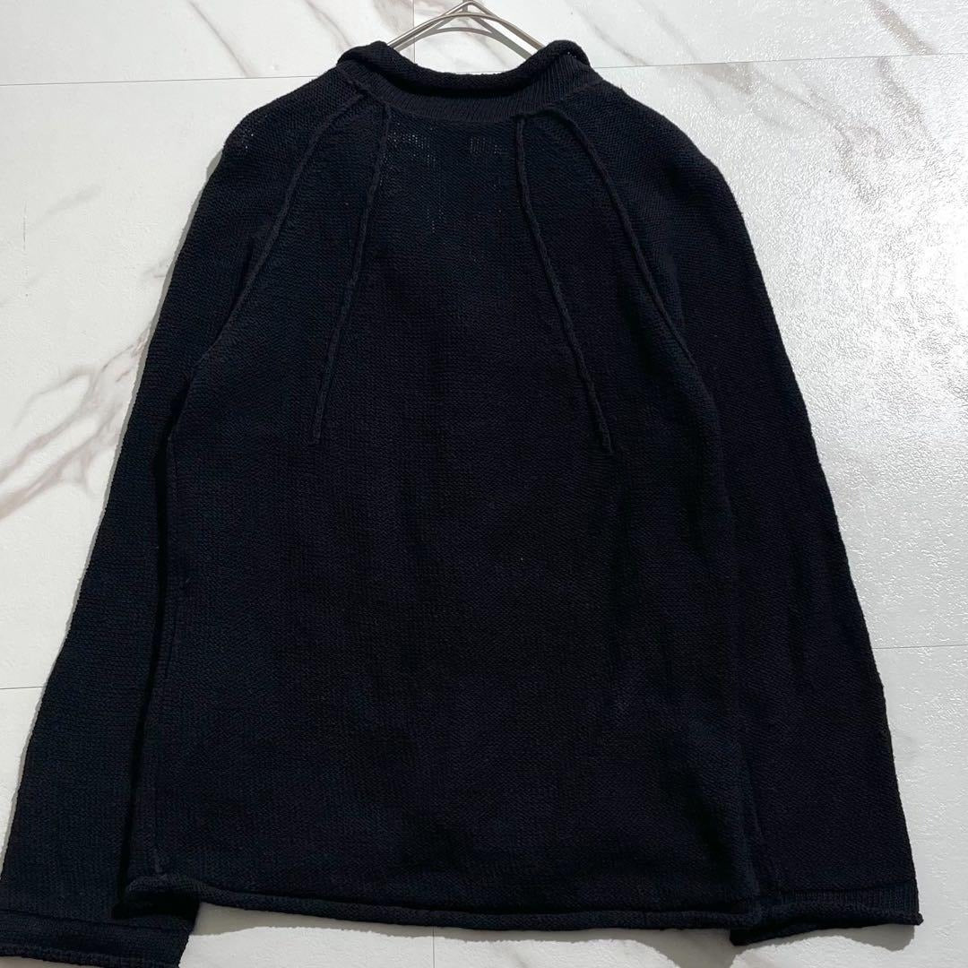 Yohji Yamamoto - Y's UNEVEN YARN JERSEY ROLLED CARDIGAN BLACK M