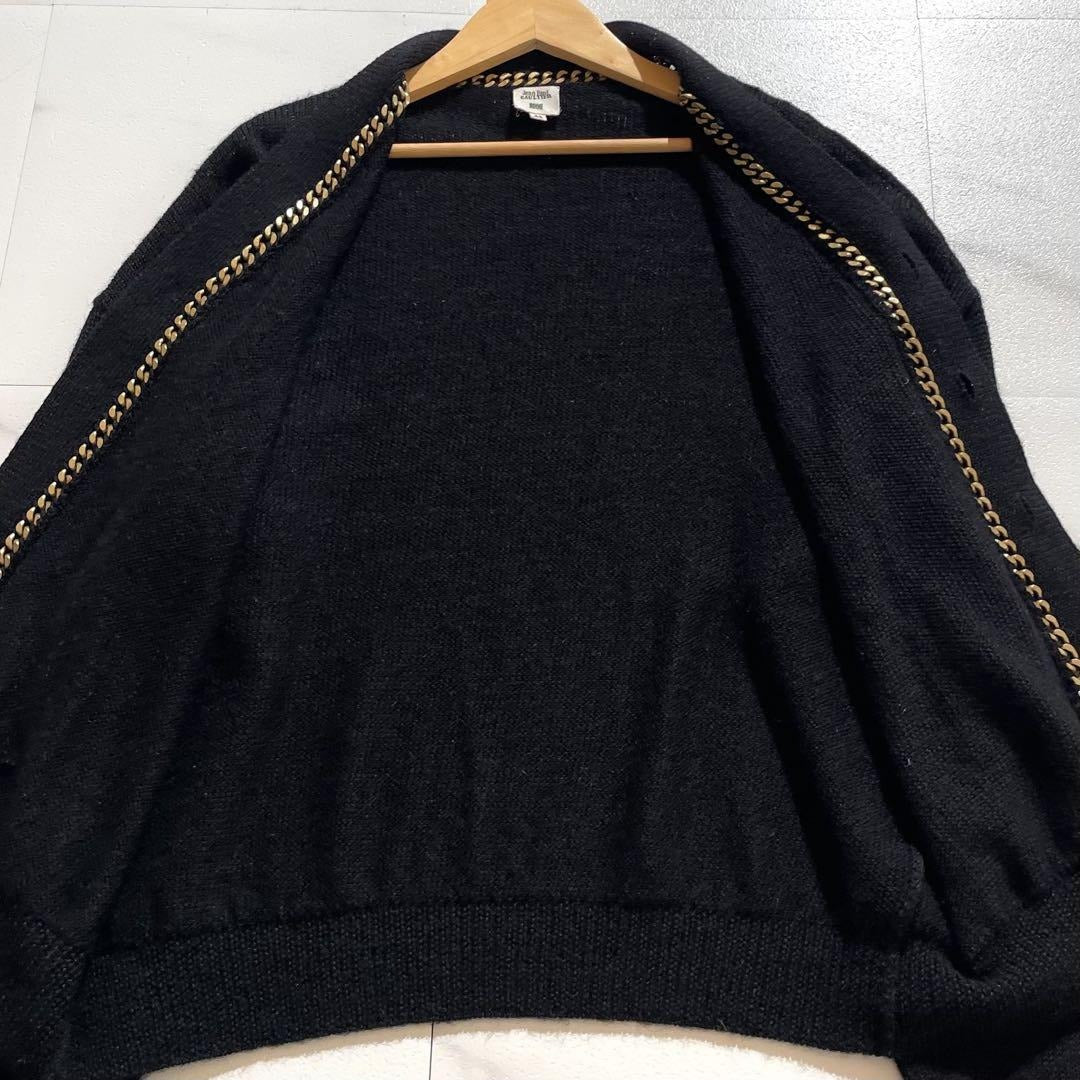 Vintage JEAN PAUL GAULTIER Outwear - Jean Paul Gaultier cardigan chain Alpaca Black Size L - Authentic Archive