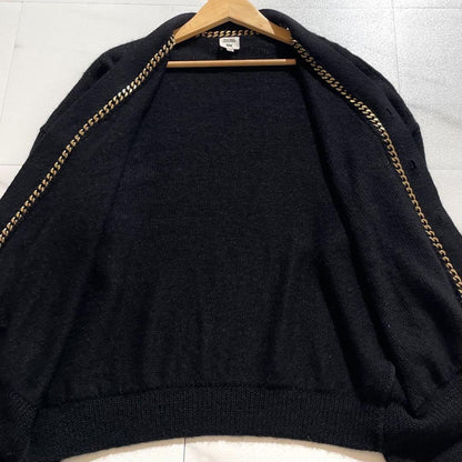Vintage JEAN PAUL GAULTIER Outwear - Jean Paul Gaultier cardigan chain Alpaca Black Size L - Authentic Archive