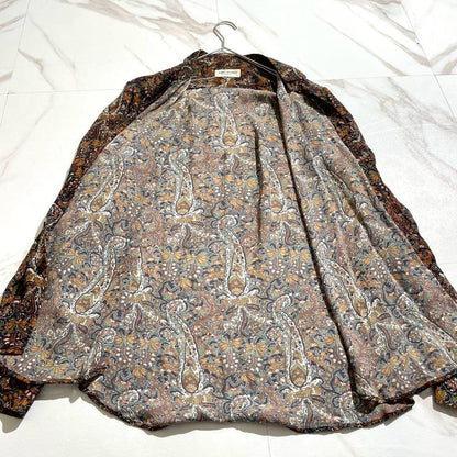 Vintage Saint Laurent Paris Tops - SAINT LAURENT PARIS Paisley Long Sleeve Shirt Rayon Size L - Authentic Archive
