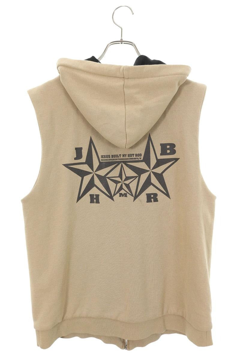 Vintage Undercover Tops - Undercover Zip Up Sleeveless Hoodie Beige Size M - Authentic Archive