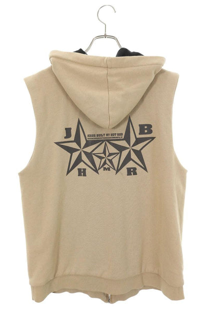 Vintage Undercover Tops - Undercover Zip Up Sleeveless Hoodie Beige Size M - Authentic Archive