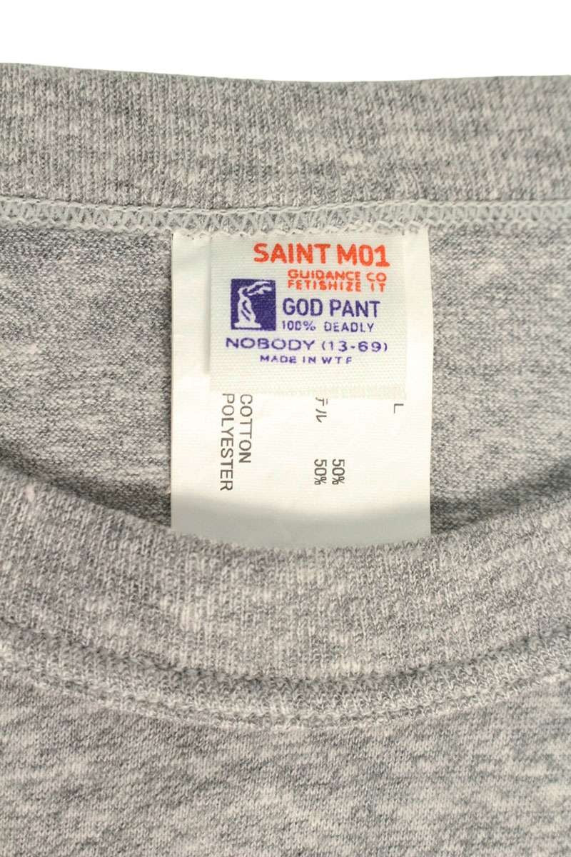 Vintage Saint Michael Tops - Saint Michael 25ss Logo Print Vintage T-Shirt Grey Size L - Authentic Archive
