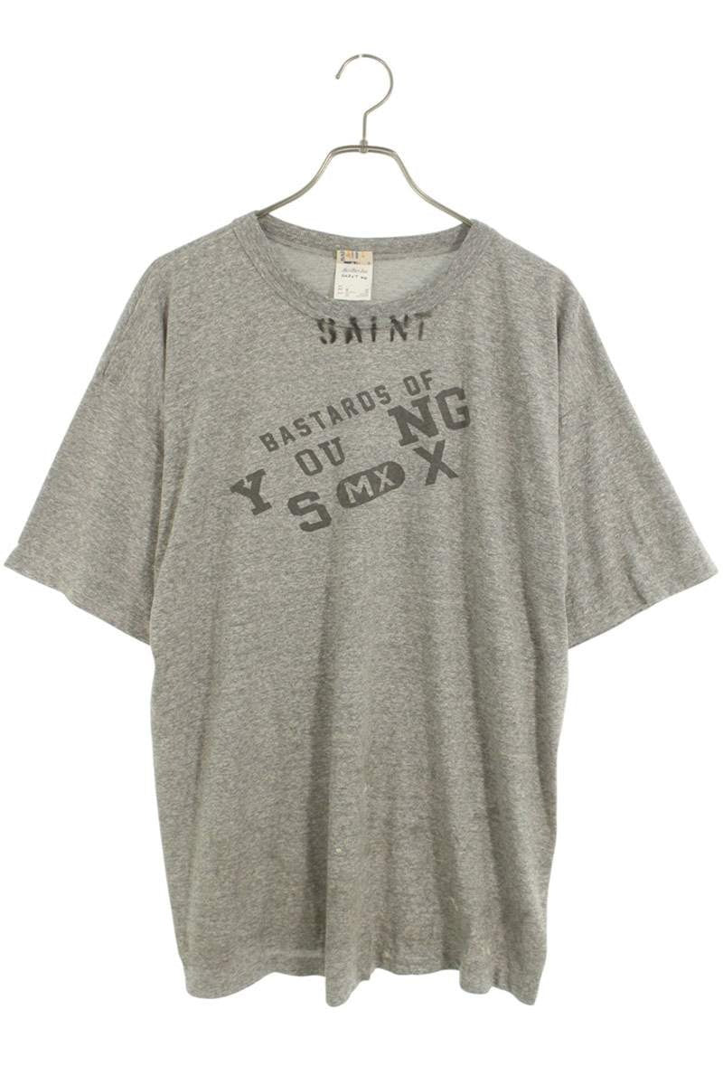 Vintage Saint Michael Tops - Saint Michael BerBerJin 25ss Logo Print T-Shirt SM-HR8-0000-C37 Grey L - Authentic Archive