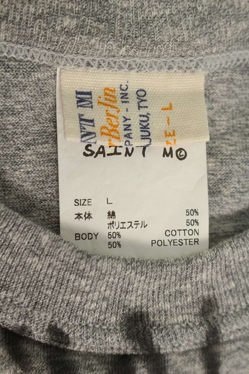 Vintage Saint Michael Tops - Saint Michael BerBerJin 25ss Logo Print T-Shirt SM-HR8-0000-C37 Grey L - Authentic Archive