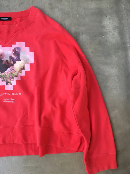 Vintage Undercover Tops - UNDERCOVER Cropped Sweatshirt Red Cotton F - Authentic Archive