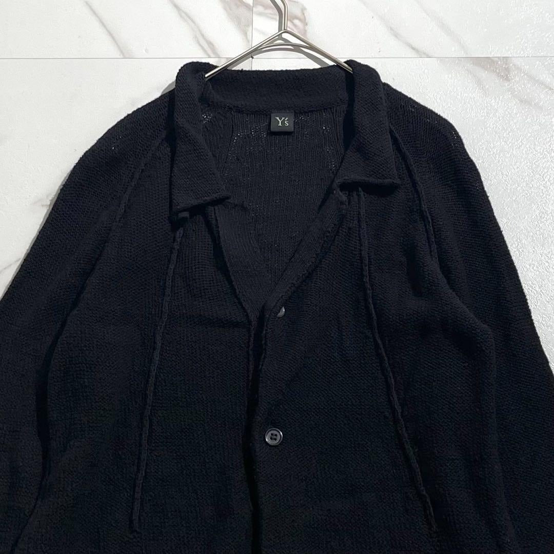 Yohji Yamamoto - Y's UNEVEN YARN JERSEY ROLLED CARDIGAN BLACK M
