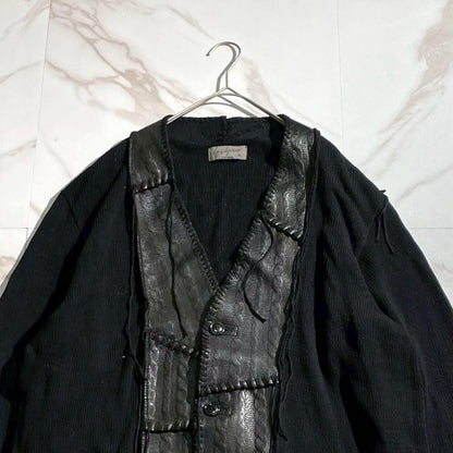 Vintage Yohji Yamamoto Tops - Yohji Yamamoto HOMME 19SS Cotton Cardigan Black Size L - Authentic Archive