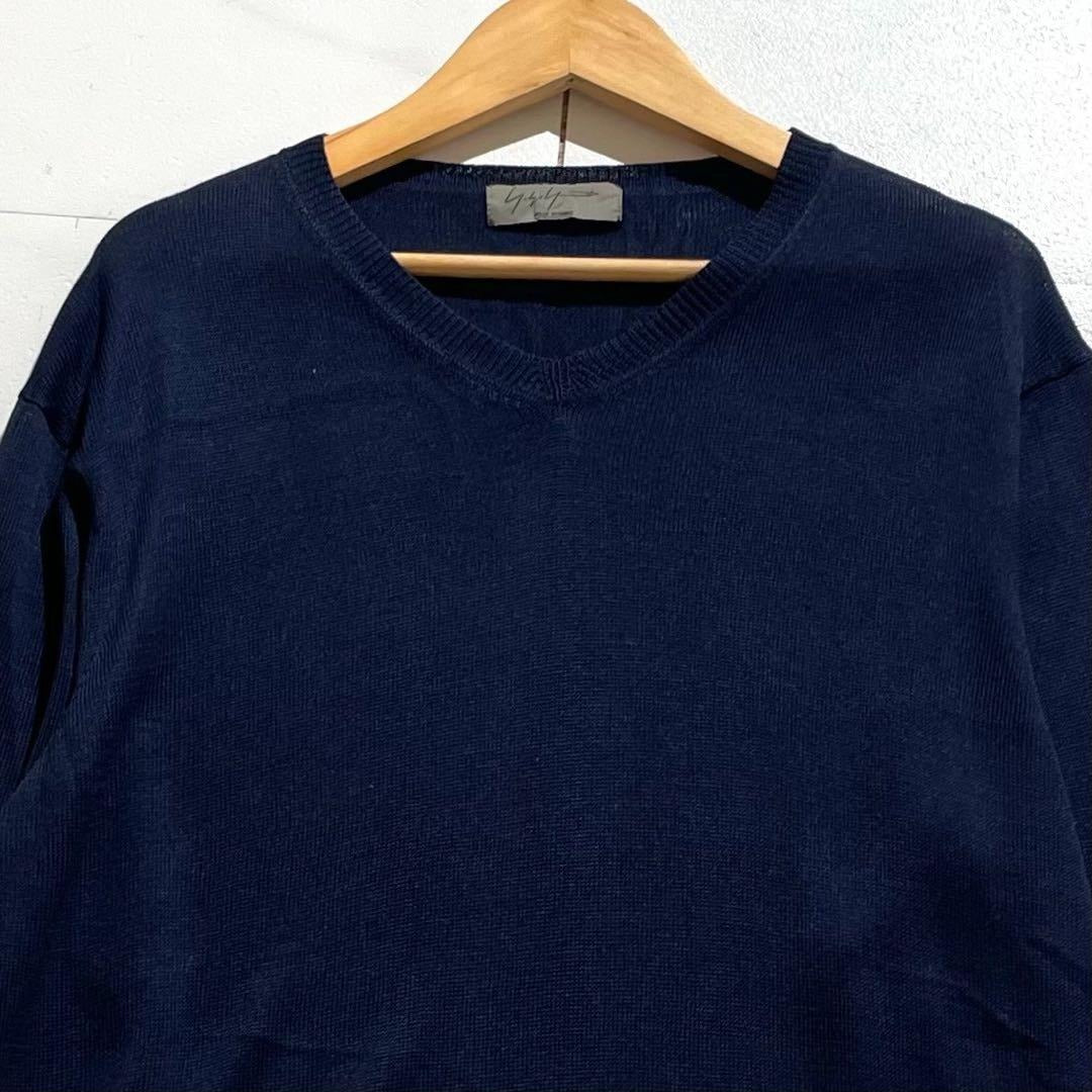 Vintage Yohji Yamamoto Tops - Yohji Yamamoto POUR HOMME Knit Decolour Blue Size L - Authentic Archive