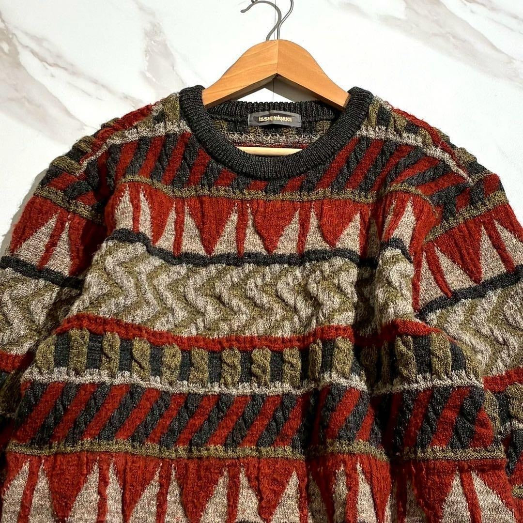 Issey Miyake - ISSEY MIYAKE 80s Brush Tag 3D Long Sleeve Knit Size L