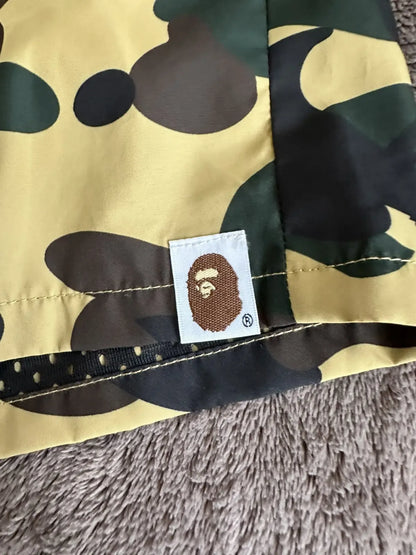 Vintage Bape Bottoms - A Bathing Ape Camo Side Shark Beach Shorts - Authentic Archive