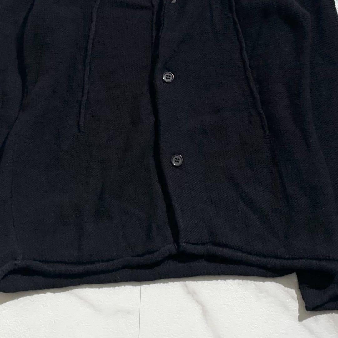 Yohji Yamamoto - Y's UNEVEN YARN JERSEY ROLLED CARDIGAN BLACK M