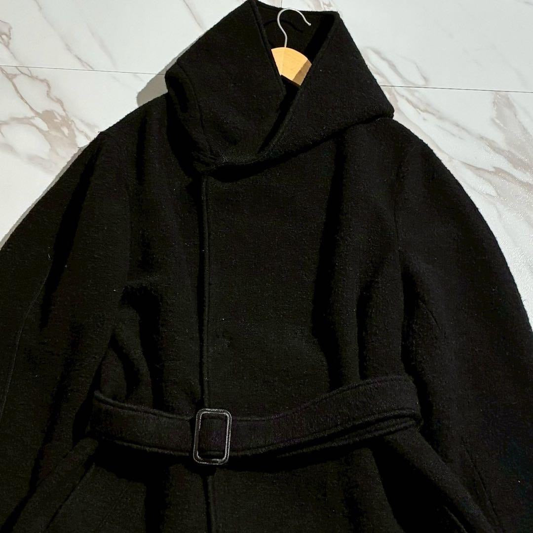 Yohji Yamamoto - Yohji Yamamoto POUR HOMME 18AW Hooded Coat Wool Black Size L