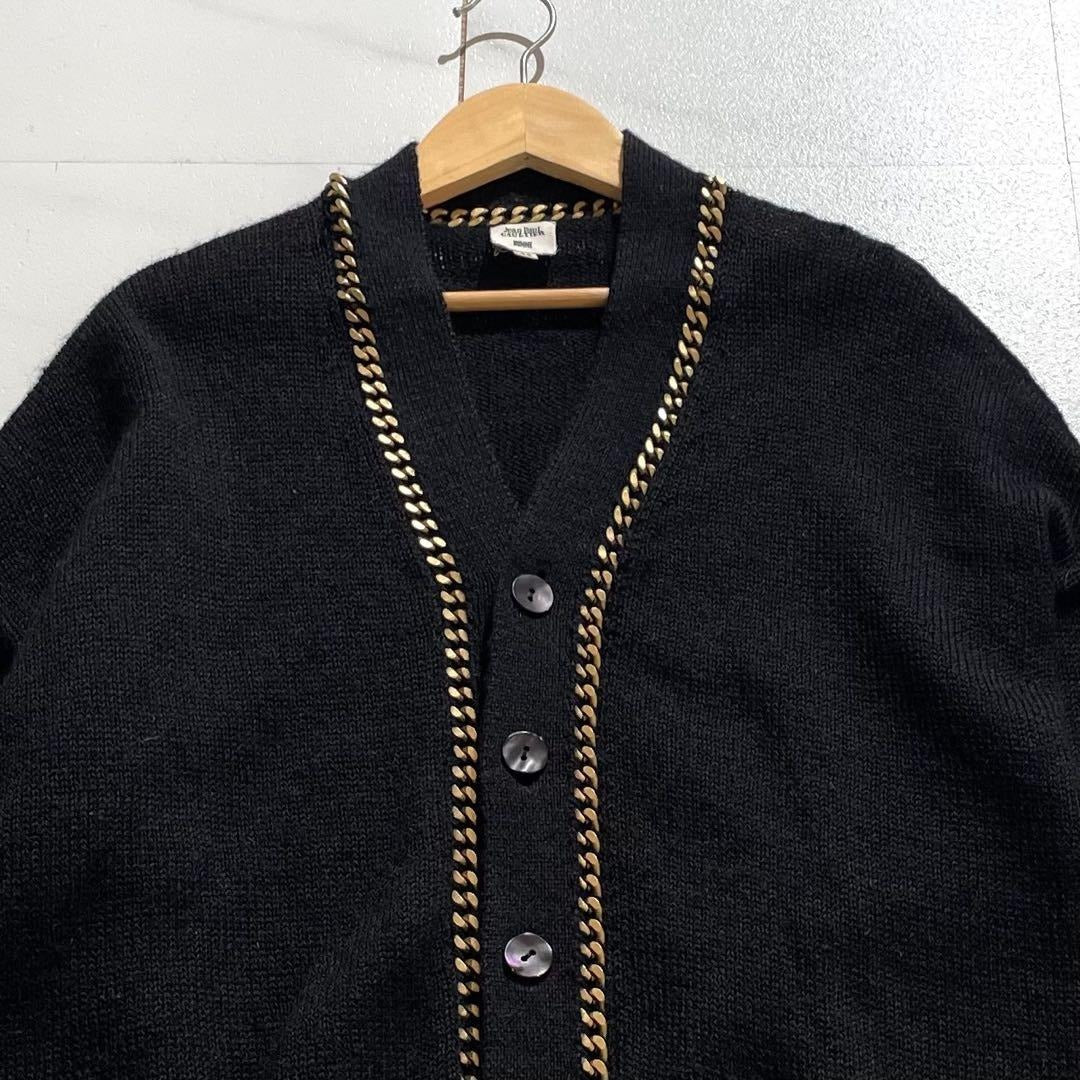 Vintage JEAN PAUL GAULTIER Outwear - Jean Paul Gaultier cardigan chain Alpaca Black Size L - Authentic Archive