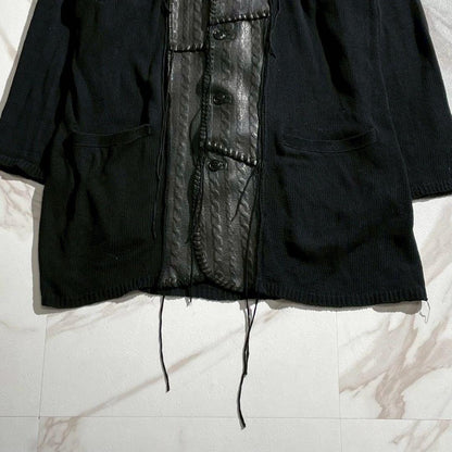 Vintage Yohji Yamamoto Tops - Yohji Yamamoto HOMME 19SS Cotton Cardigan Black Size L - Authentic Archive