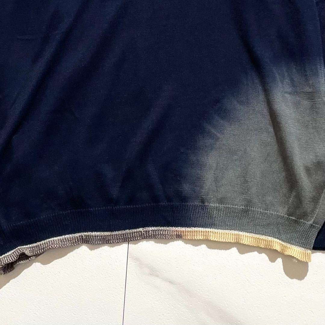 Vintage Yohji Yamamoto Tops - Yohji Yamamoto POUR HOMME Knit Decolour Blue Size L - Authentic Archive