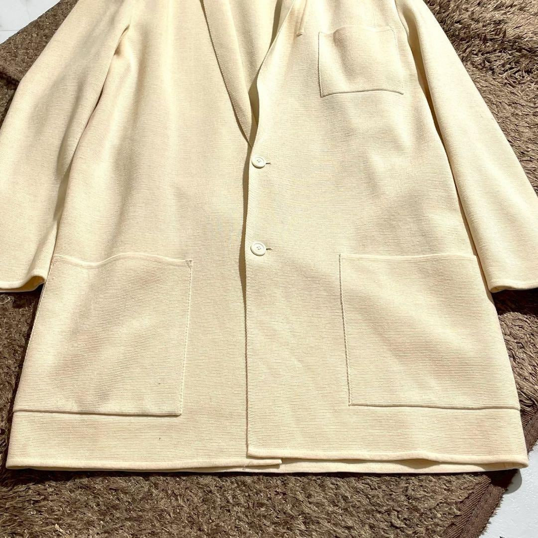 Issey Miyake - ISSEY MIYAKE MEN 84SS Brush Tag Knit Chesterfield Coat Off White Size M