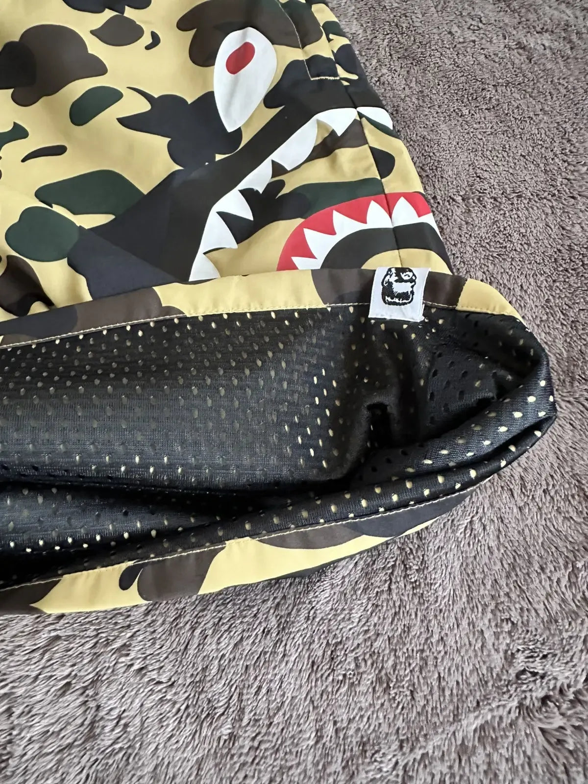 Bape - A Bathing Ape Camo Side Shark Beach Shorts