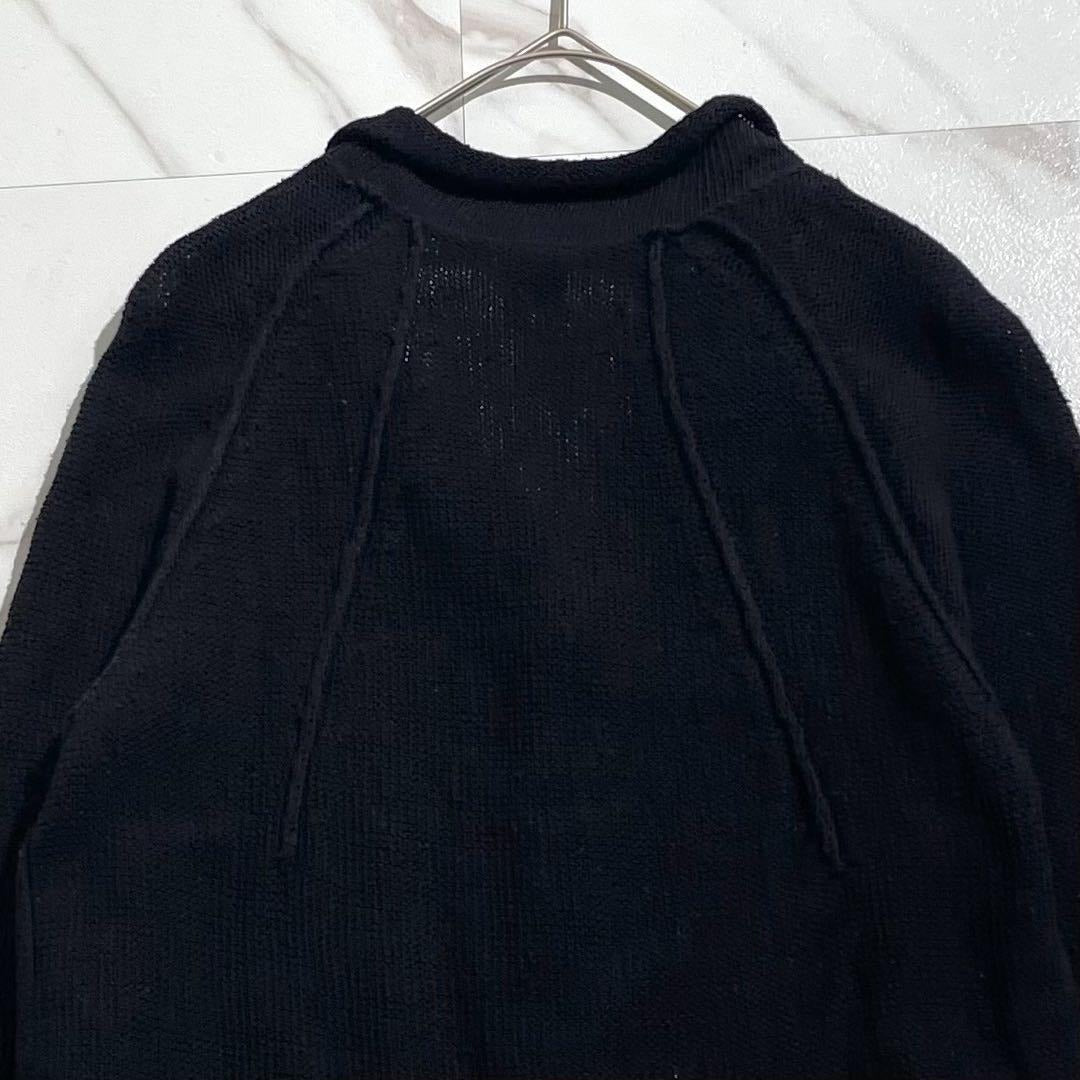 Yohji Yamamoto - Y's UNEVEN YARN JERSEY ROLLED CARDIGAN BLACK M