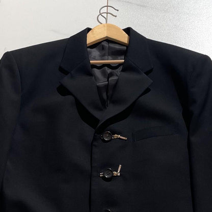 Vintage Yohji Yamamoto Outwear - LQ Y's for men tailored jacket zip wool Black Size L - Authentic Archive